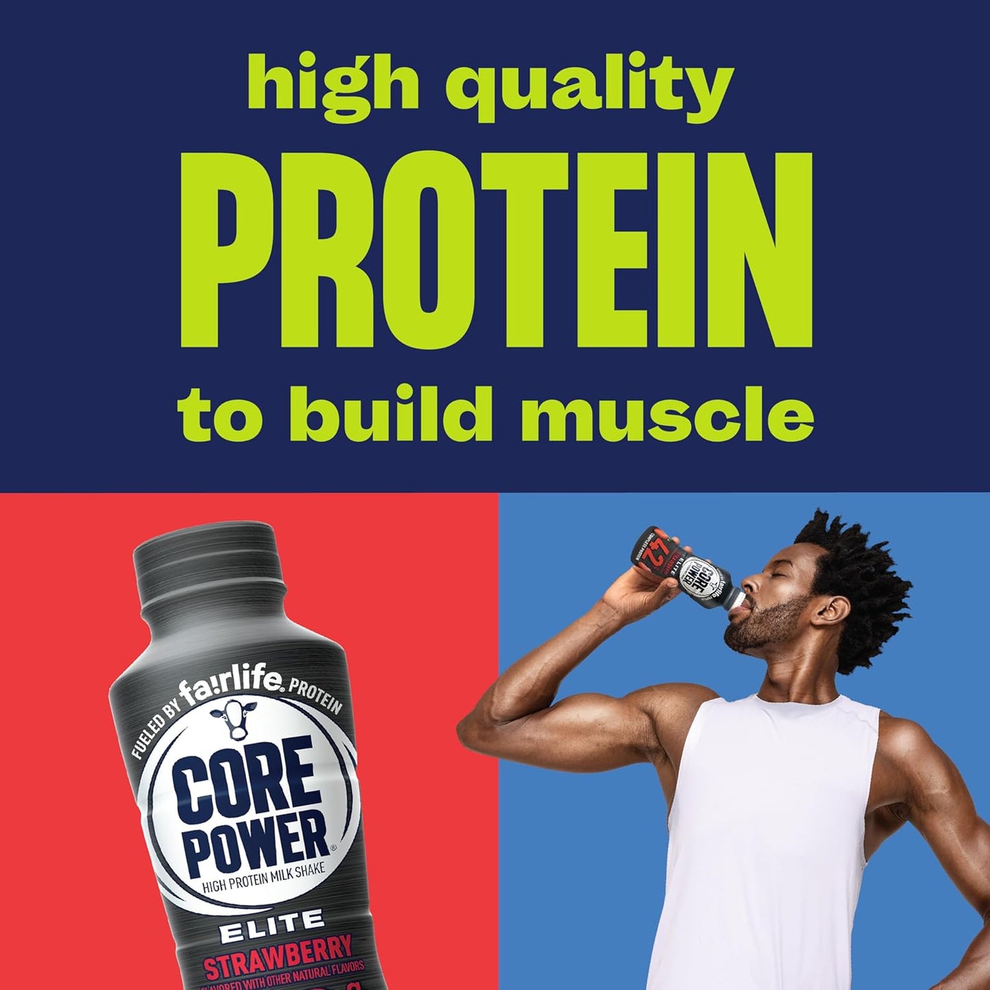 Core Power Fairlife Elite 42g High Protein Milk Shake Bottle , Ready To Drink for Workout Recovery, Strawberry, 14 Fl Oz, Liquid, kosher (Pack of 12)