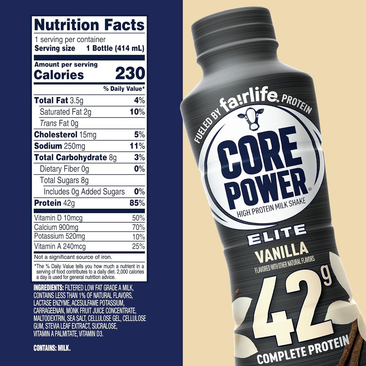 Fairlife Core Power Elite 42g High Protein Milk Shakes Variety Pack - Ready to Drink for Workout Recovery, 14 Fl Oz (9 - Pack), Liquid