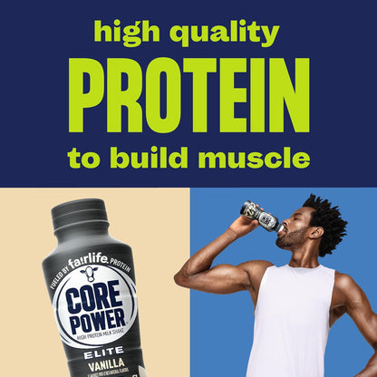 Core Power Fairlife Elite 42g High Protein Milk Shakes For kosher diet, Ready to Drink for Workout Recovery, Vanilla, 14 Fl Oz (Pack of 12)